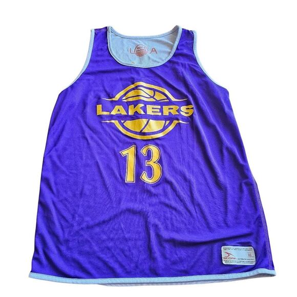 Score Authentic Apparel Los Angeles Lakers reversible jersey adult small - Picture 1 of 8